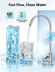 600GPD Tankless Reverse Osmosis System 9-Stage Alkaline Water Filter Stainless