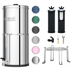 3-Stage 0.01μm Ultra-Filtration Gravity Water Filter System, 304 Stainless St…