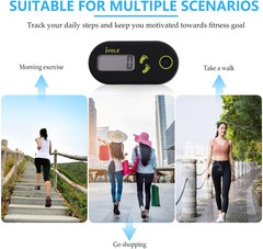 3D Pedometer for Walking, Digital Simple Clip on Step Counter with Large Display