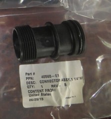 1 Fleck 40565-01 NPT Plastic Connector Assembly 1 1/4 inches NEW in Factory Pack