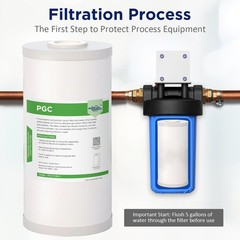 1-4 Pack 10×4.5″ 5 Micron Sediment GAC Carbon Block CTO Water Filter Whole House