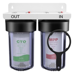 2-Stage 10″x4.5″ Big Blue Whole House Water Filter System Carbon Sediment Filter