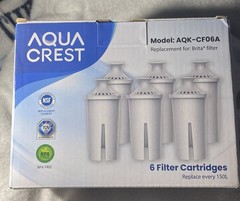 AquaCrest Model AQK-CF06A 6 Pack Filter Replacement Brita Classic Water Free 9