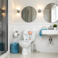 2Pcs If You Miss,Clean Your Piss Toilet Sticker, Funny Seat Sticker Bathroom …