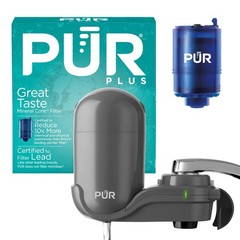 PUR Plus Vertical Faucet Mount Water Filtration System Lead Reducing Filter Easy