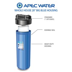 APEC 20″ Big Blue Whole House Water Filter Housing 1″ Inlet/Outlet (HBB-20)