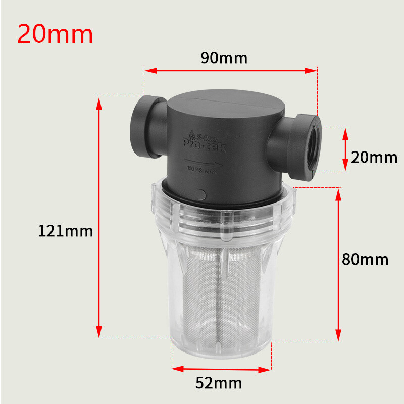 20mm/25mm/32mm Inline Mesh Strainer Water Pump High Flow Pipeline Filter 40 Mesh