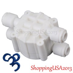 6XPcs Auto Shut Off Valve 1/4-1/4″ Quick Connect Push In Undersink Water Filter