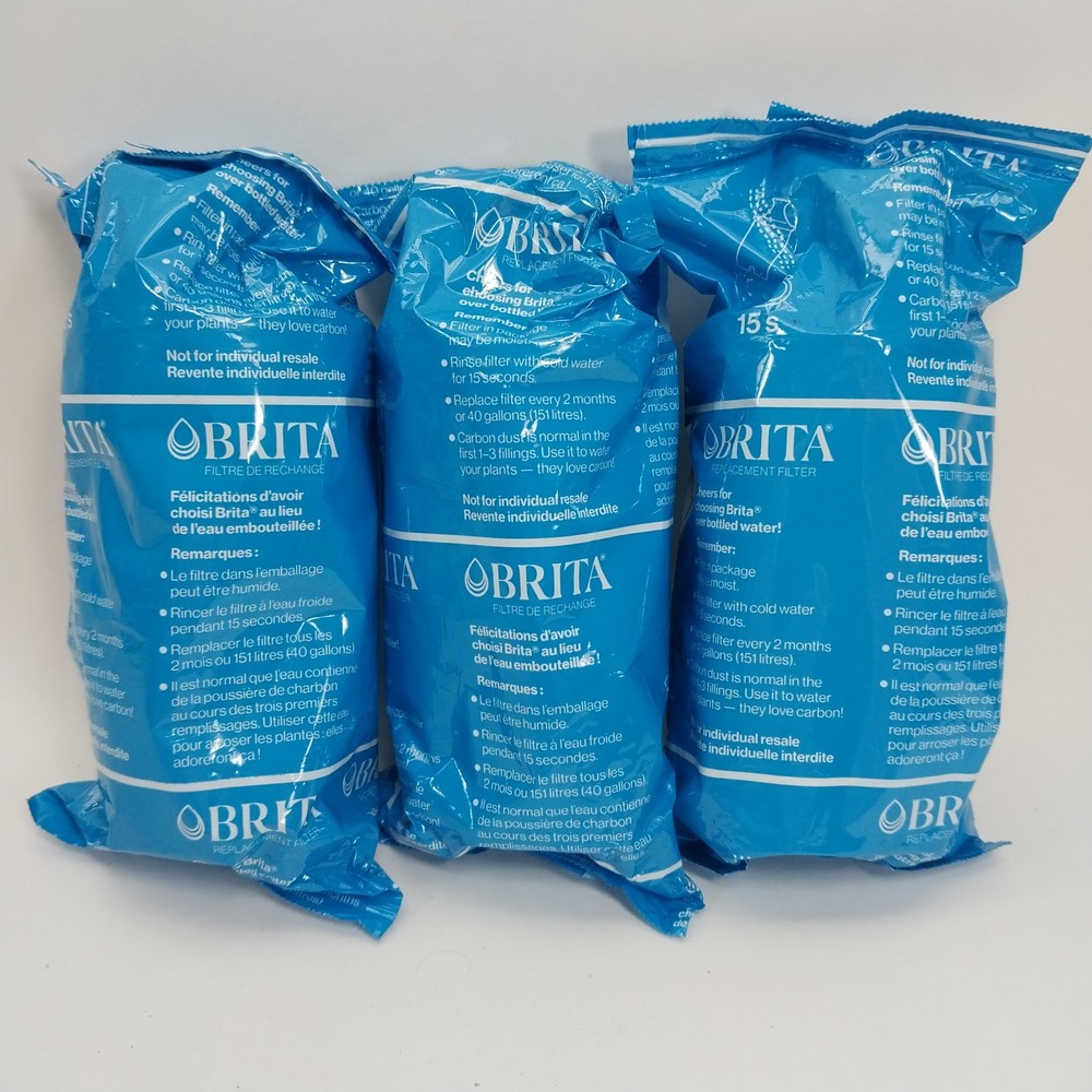 Brita Plus Pitcher Replacement Filters 3-Pack High-Density Filters SEALED NO BOX
