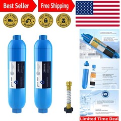 2-Pack RV/Marine Water Filter with Hose Protector – Eliminates Chlorine and O…