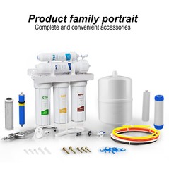 75 GPD 5 Stage Under Sink Ro Reverse Osmosis System Drinking Water Filtration