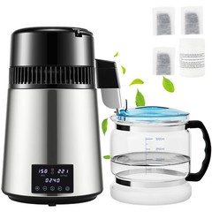 VEVOR 4L Water Distiller 1.5L/H Water Filter w/ Timing Dual-Temp Display 1750W