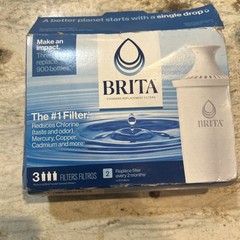 2 Water Filter Cartridges fits Brita Pitchers & Amazon Basics