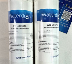 New 2 Pk Waterdrop Water Filters WD-4396508 Whirlpool Refrigerator Factory Seal