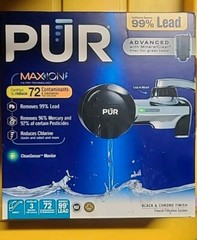 PUR Maxion Faucet Water Filtration System Black and Chrome With Filter PFM200B