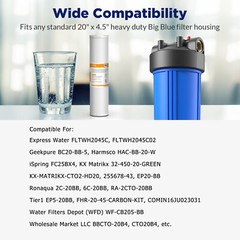 20″x4.5″ 5 Micron Sediment Carbon Block Whole House Water Filter Replacement Set