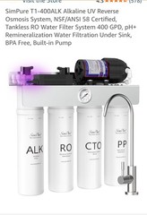 SimPure 400GPD Undersink Tankless RO System w/Remineralization T1-400ALK
