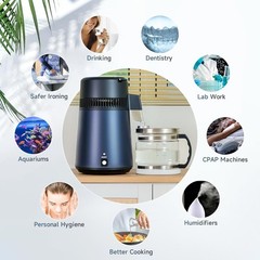 Water Distiller Stainless Steel 1.1Gal Capacity Automatic Shut-off Safe Home Use