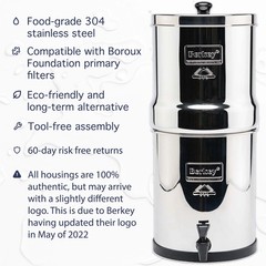 Berkey Water Filter 304 Stainless Steel Replacement Housing with Metal Spigot