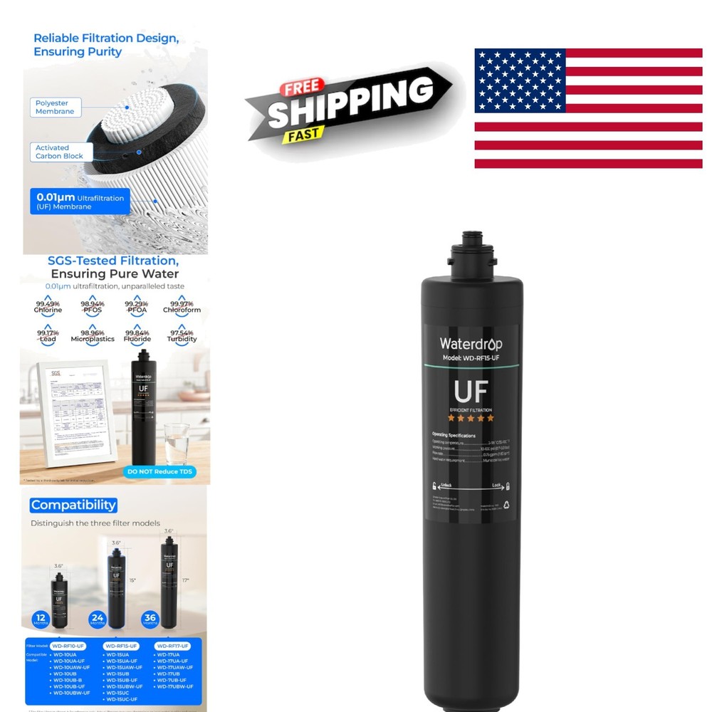 Under Sink Water Filter Replacement Set 0.01 Micron Reduces Lead Chlorine