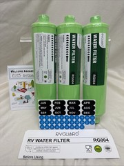 RVGuard NSF Certified RV Water Filter 3 Pk Easy Install Reduce Chlorine Fluoride