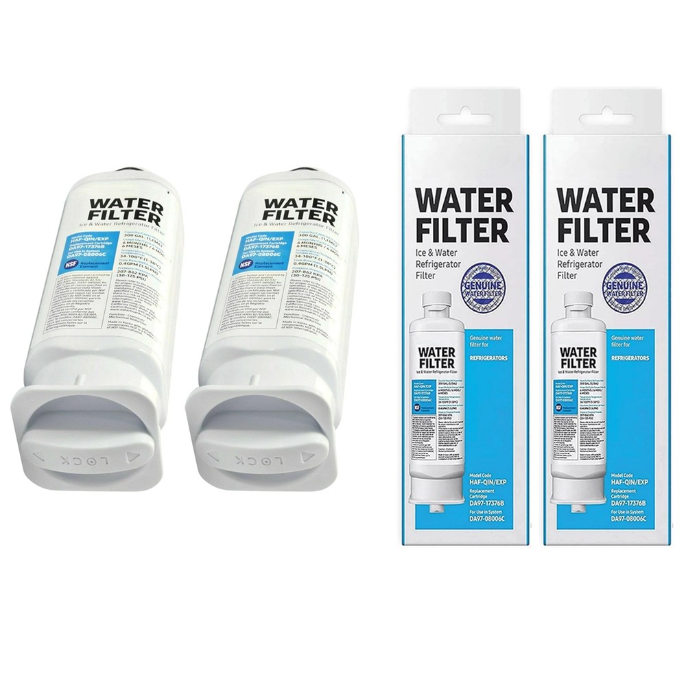 Refrigerator Water Filter DA97-17376B 2 Pack For Samsung Appliance Replacement