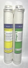 Sealed Pure Blue H2O Stage 1 & 2 Sediment Pre-Carbon CTO 2 Filters Green Yellow
