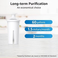 7006 NSF Certified Pitcher Water Filters – 2 Pack for Brita Classic and Mavea
