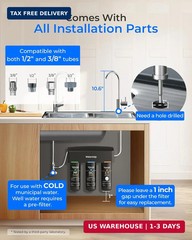 Waterdrop TSB 8 Layer Under Sink Water Filter, Reduces PFAS, PFOA/PFOS, Fluoride
