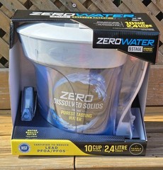 ZeroWater 10 Cup 5 Stage Water Filtration Pitcher Dispenser Water Meter & Filter