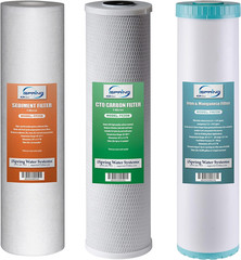 F3WGB32BM 4.5” X 20” 3-Stage Whole House Water Filter Set Replacement Pack with