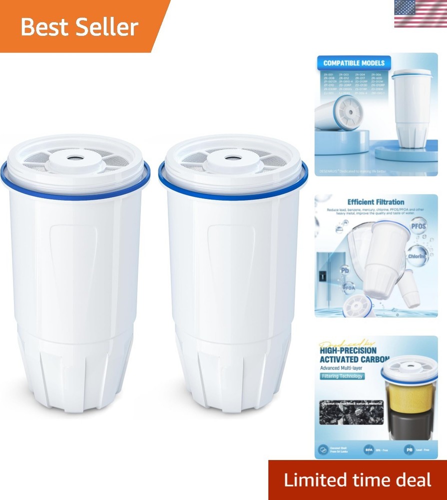 Upgraded Water Filter Replacement for Zero Pitcher and Dispenser ZR-001 ZR-00…