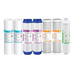 7 Pack 5 Stage Reverse Osmosis System Water Filter Home RO Cartridges 1-Year Set