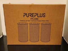 3 Pureplus PPL10BB Whole House Pleated Sediment Water Filter 5 Micron 10″ x 4.5″