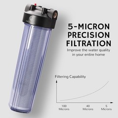 Airthereal 20-Inches Whole House Water Filter Housing 20″x4.5″ Sediment (1754)