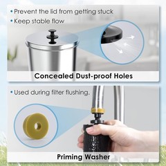 Waterdrop Gravity-fed Water Filter System,with 2 Black+2 White Carbon Filters