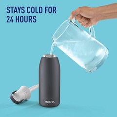 NEW Brita 32 OZ Insulated Filtered Water Premium Bottle + Straw Stainless Steel