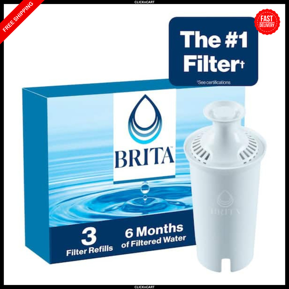 Standard Water Pitcher Replacement Water Filters, BPA Free (3-Pack)