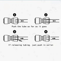 6 PCS NSF certified 3/8″ x 1/4″ x1/4″Push in Connect fitting for RO Water Filter