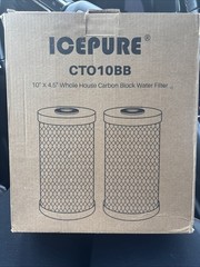 🆕 2 Pureplus CTO10BB Sintering Carbon Water Filter Cartridge 5 Micron 10″ x 4.5