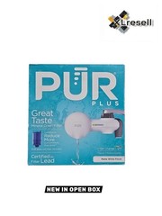 PUR Plus Horizontal Faucet Mount Water Filtration System in Matte White