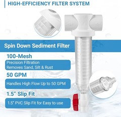 For Rusco 100 Mesh Spin Down Sand Separator/Sediment Water Filter System, 50 GPM