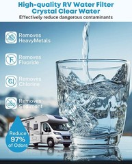 NSF Certified RV Water Filter 2 Pack Inline Chlorine Odor Remove