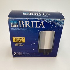 Brita FR-200 Faucet Replacement Water Filters Chrome Finish 2-Pack – New