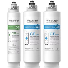 4 Pack Replacement Filter for Waterdrop G3 RO System WD-G3-CF WD-G3-CB Combo Set