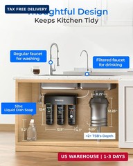 Waterdrop TSB 8 Layer Under Sink Water Filter, Reduces PFAS, PFOA/PFOS, Fluoride