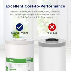 1-4 Pack 10×4.5″ 5 Micron Sediment GAC Carbon Block CTO Water Filter Whole House