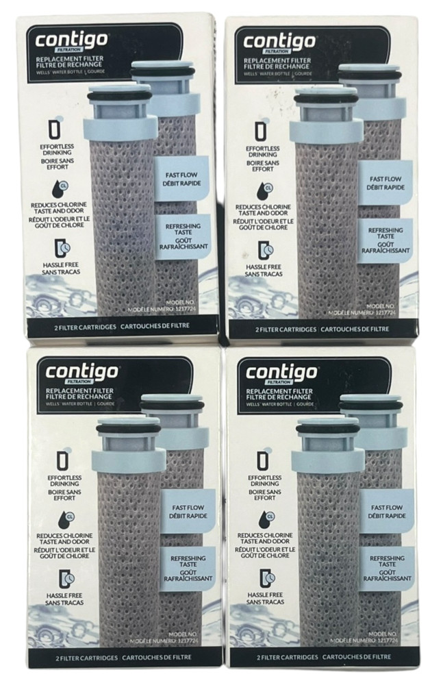 Contigo Wells Replacement Filter Purity Cartridge 2-Pack – NEW – LOT of 4