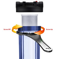 Geekpure 20 Inch Whole House Water Filter Housing 1″NPT Fit 4.5″ x 20″ Filters