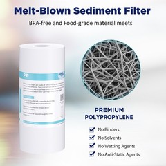 12Pack 5 Micron 10″x4.5″ Big Blue Sediment Whole House Water Filter Replacement